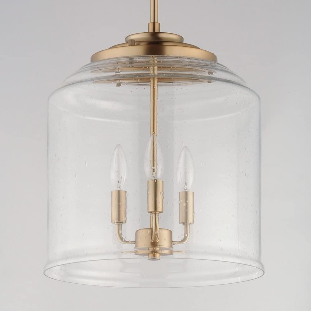 Maxim Lighting Acadia 3-Light Multi-Light Pendant | Heritage Finish | Seedy Glass Shade | Transitional Multi-Light Pendant for Kitchen Islands and Dining Areas | Adjustable Cord Suspension | 12273CDHR